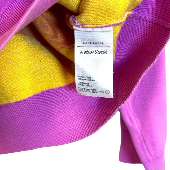 Paris Atelier & Other Stories Orange, Pink, and Yellow Crew Neck Sweater - Picture 7 of 11